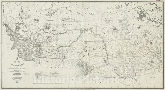 Historical Map, 1886 Map of The Department of Dakota Including Minnesota, Dakota and Montana, Vintage Wall Art