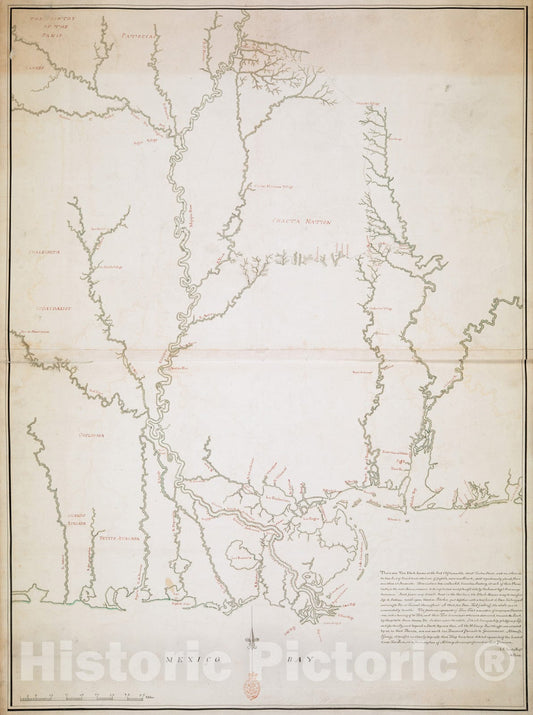 Historical Map, 1774 [Map of West Florida and the Mississippi River] : John Campbell, Vintage Wall Art