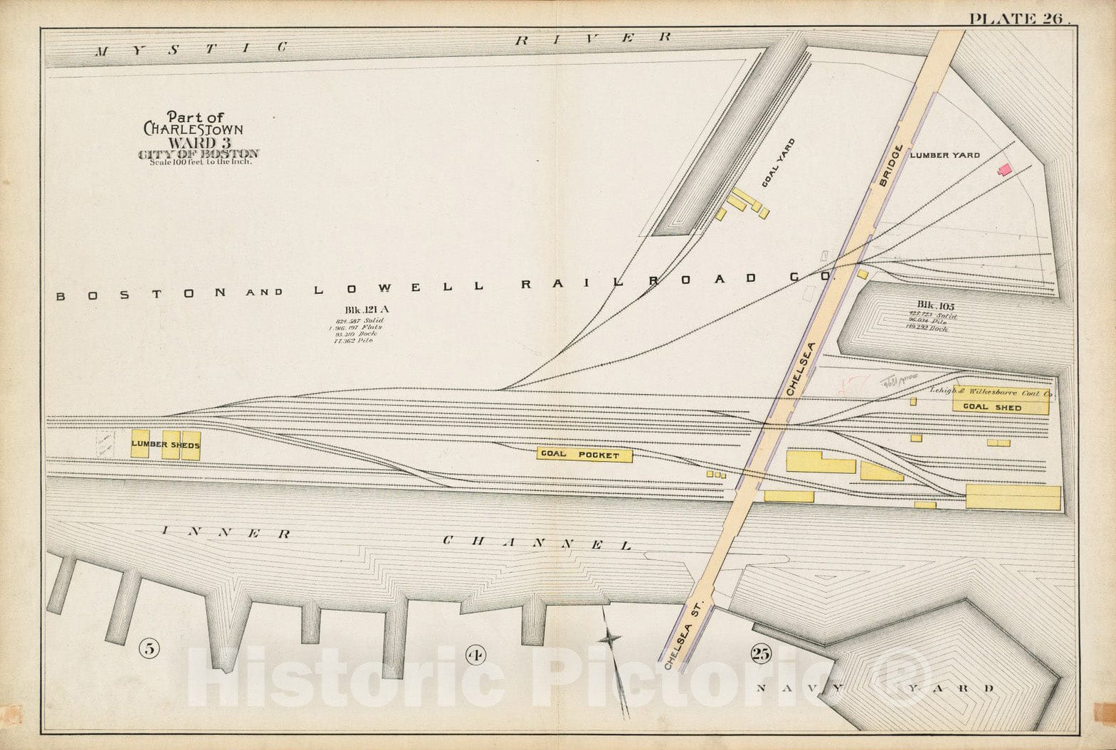 Historical Map, 1892 Atlas of The City of Boston : Charlestown : Plate 26, Vintage Wall Art