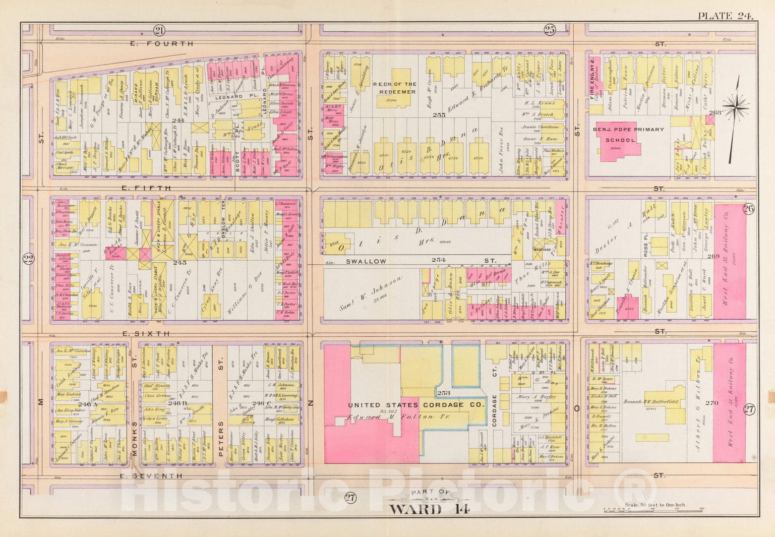Historical Map, 1899 Atlas of The City of Boston, South Boston : Plate 24, Vintage Wall Art