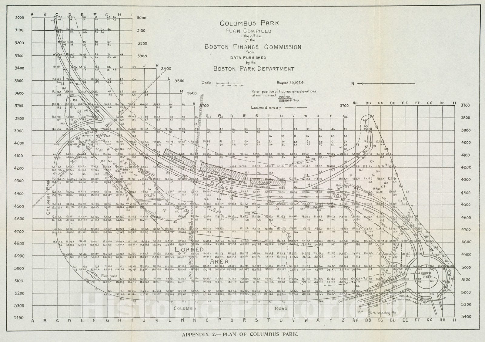 Historical Map, 1925 Columbus Park, Vintage Wall Art