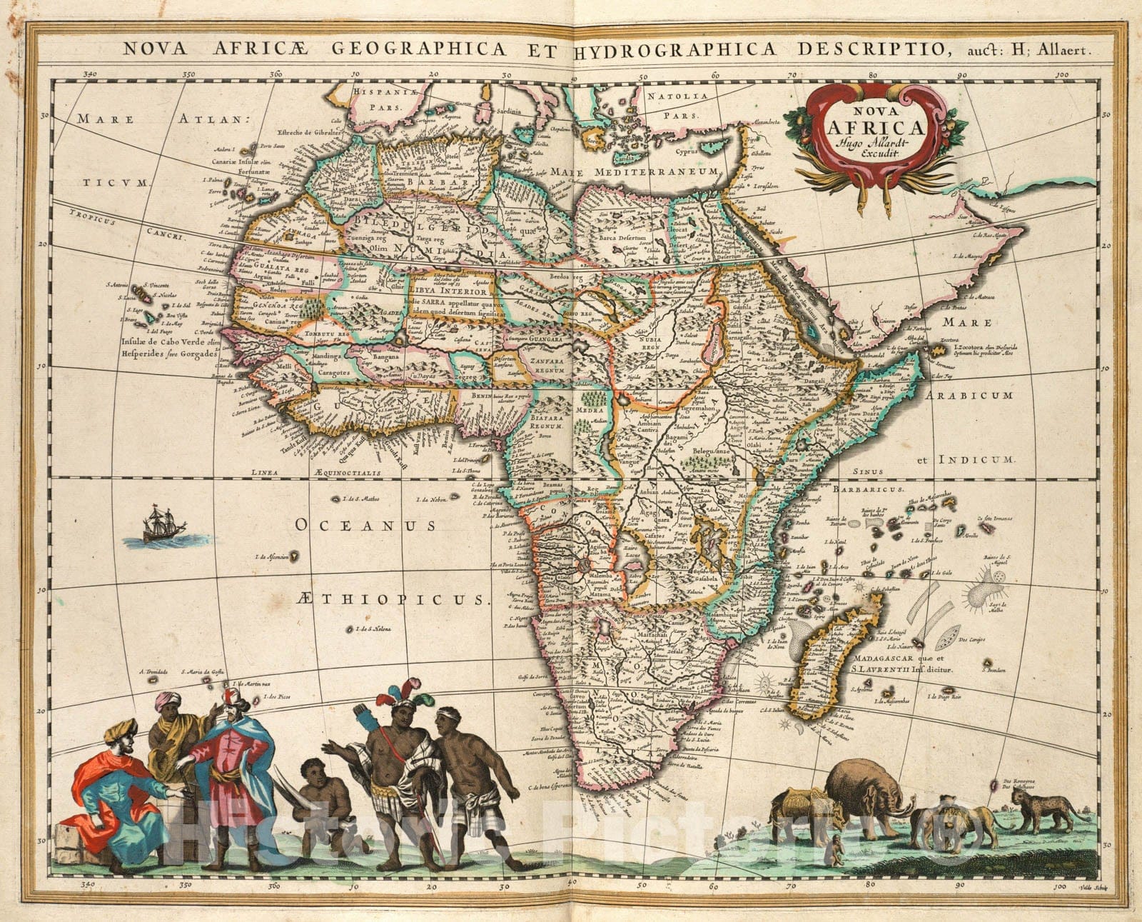 Historical Map, 1660 Nova Africa, Vintage Wall Art