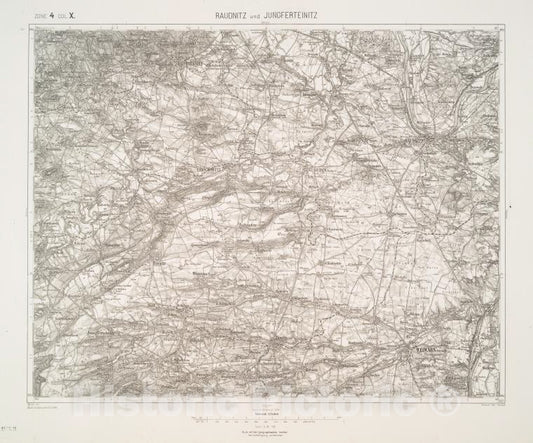 Historic 1894 Map - Raudnitz Und Juncferteinitz. - Vintage Wall Art