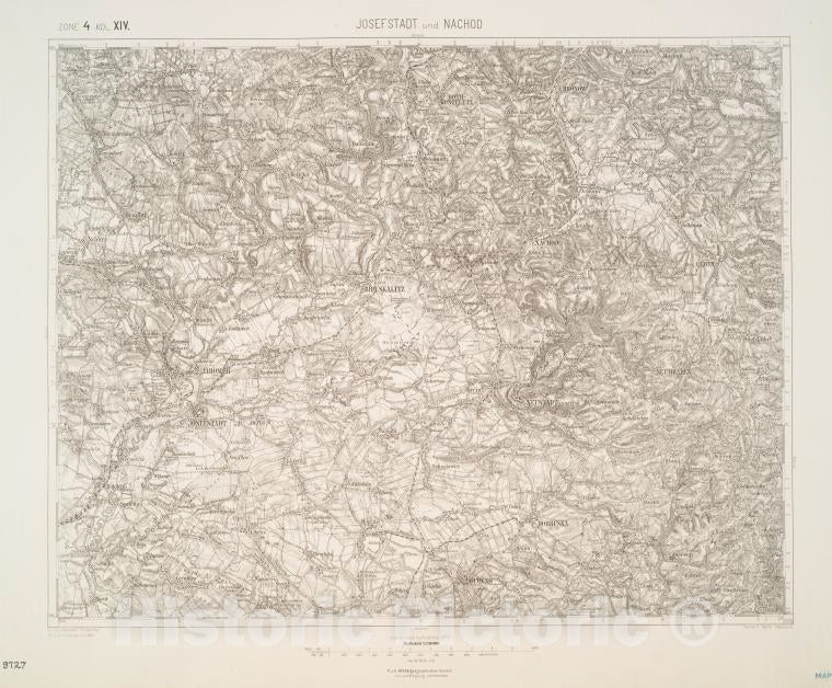 Historic 1894 Map - Josefstadt Und Nachod. - Vintage Wall Art