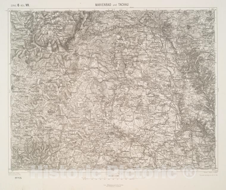 Historic 1911 Map - Marienbad Und Tachau. - Vintage Wall Art