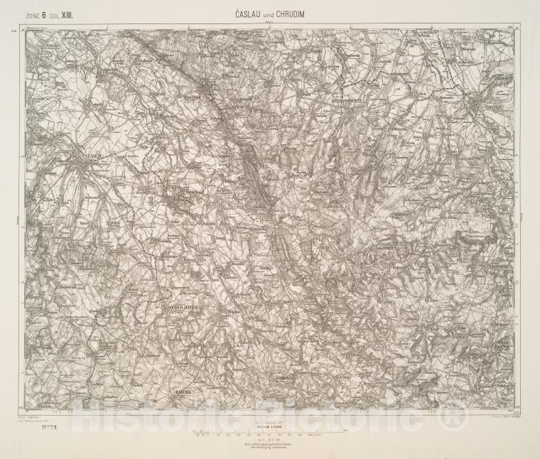 Historic 1894 Map - Caslau Und Chrudim. - Vintage Wall Art