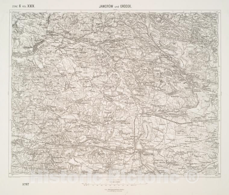 Historic 1911 Map - Jaworow Und Crodek. - Vintage Wall Art
