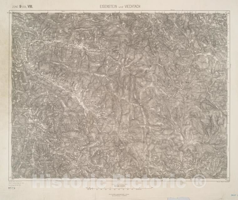 Historic 1903 Map - Eisenstein Und Viechtach. - Vintage Wall Art