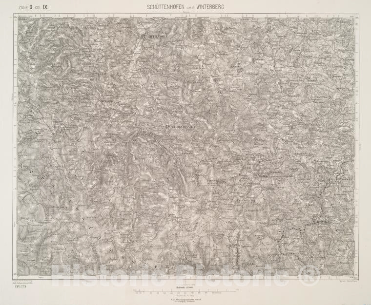 Historic 1894 Map - Schuttenhofen Und Winterberg. - Vintage Wall Art