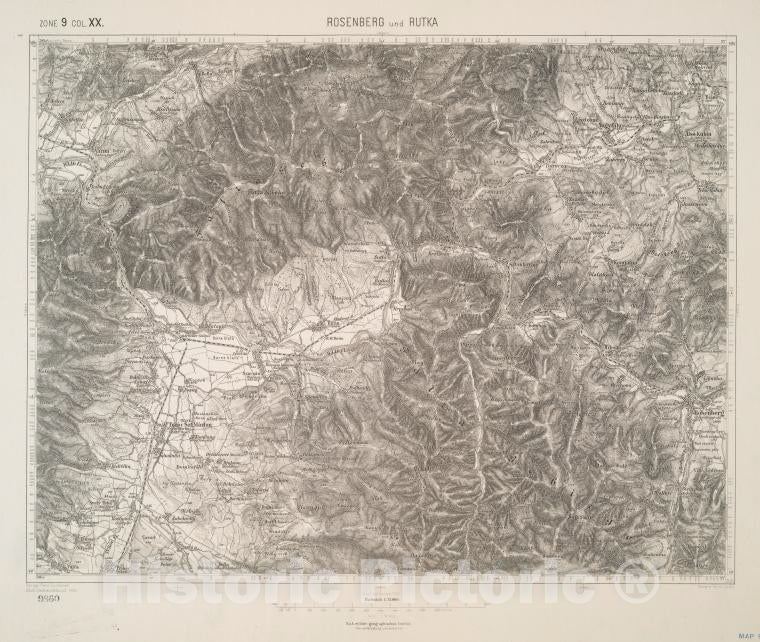 Historic 1909 Map - Rosenberg Und Rutka. - Vintage Wall Art