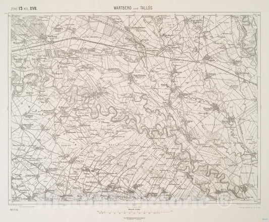 Historic 1912 Map - Wartberg Und Tallos (Ungarn). - Vintage Wall Art