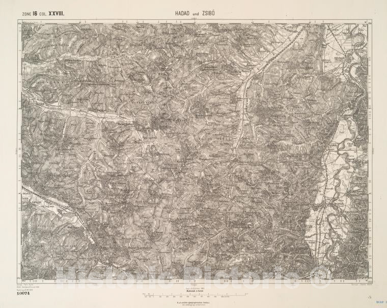 Historic 1904 Map - Hadad Und Zsibo. - Vintage Wall Art