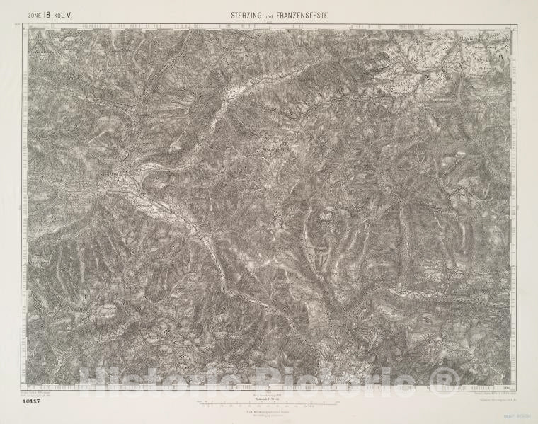 Historic 1912 Map - Sterzing Und Franzensfeste (Tirol). - Vintage Wall Art