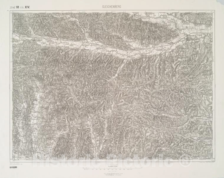 Historic 1907 Map - Gleichenberg. - Vintage Wall Art