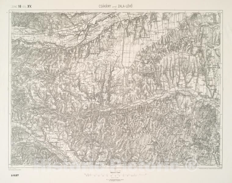 Historic 1907 Map - Czakany Und Zala-Lovo (Ungarn). - Vintage Wall Art