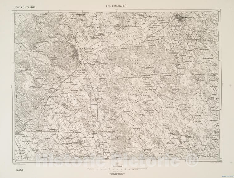 Historic 1904 Map - Kis-Kun-Halas. - Vintage Wall Art