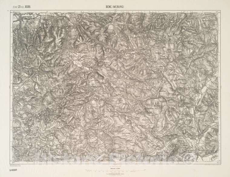 Historic 1909 Map - Bene [Meburg]. - Vintage Wall Art