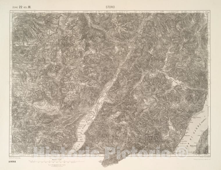 Historic 1911 Map - Storo. Austro-Hungarian Monarchy. Militargeographisches Institut - Vintage Wall Art