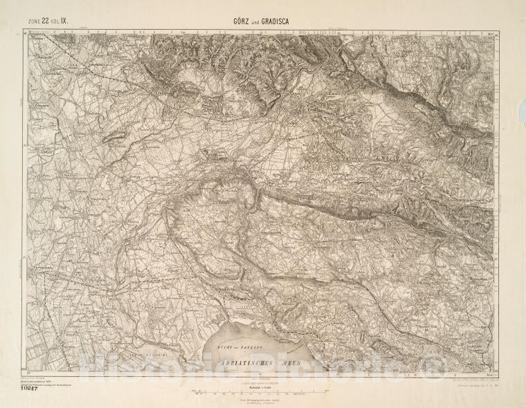 Historic 1911 Map - Gorz Und Gradisca. - Vintage Wall Art
