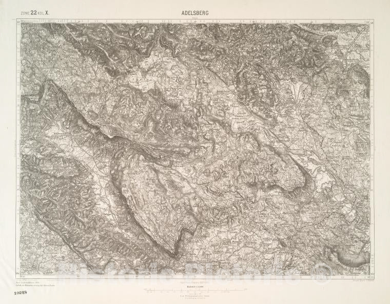 Historic 1911 Map - Adelsberg. Austro-Hungarian Monarchy. Militargeographisches Institut - Vintage Wall Art