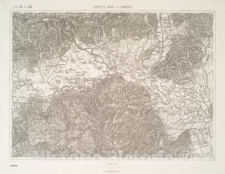 Historic 1911 Map - Gurkfeld.Rann Und Samobor. - Vintage Wall Art