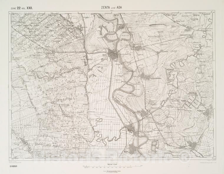 Historic 1912 Map - Zenta Und Ada. - Vintage Wall Art