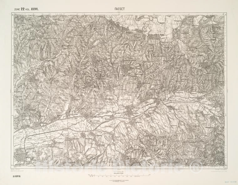 Historic 1910 Map - Facset. Austro-Hungarian Monarchy. Militargeographisches Institut - Vintage Wall Art