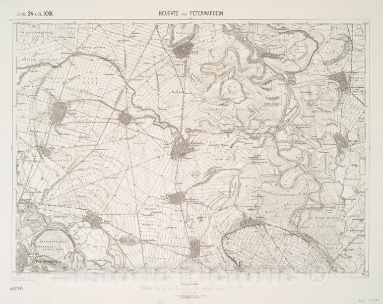 Historic 1911 Map - Neusatz Und Peterwarden. - Vintage Wall Art