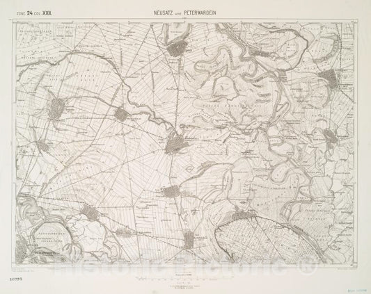 Historic 1911 Map - Neusatz Und Peterwarden. - Vintage Wall Art