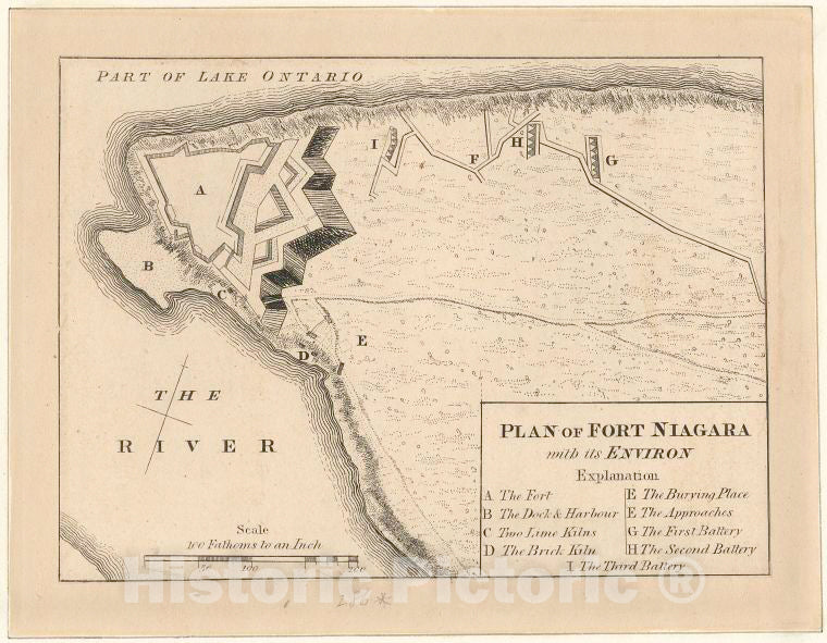 Historic Map - Fort Niagara, N.Y.: Plan Of Fort Niagara With Its Environ. - New York (State) - Niagara (N.Y.) - Vintage Wall Art