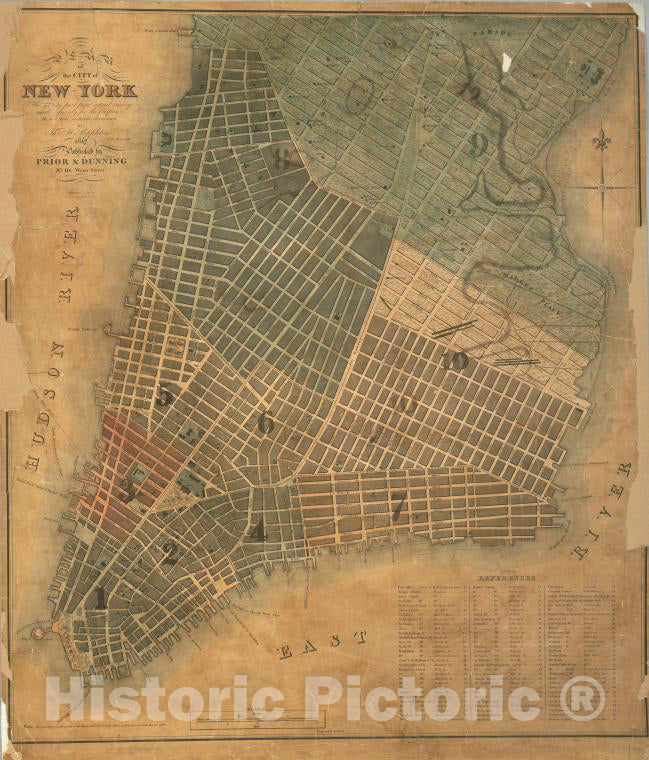 Historic Map - 1817 Plan Of The City Of New-York : The Greater Part From Actual Survey Made Expressly For The Purpose (The Rest From Authentic Documents) - Vintage Wall Art