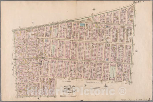 Historic Map - 1885 New York (N.Y.), [Plate 8: Bounded By Bowery, Fourth Avenue, E. 14Th Street, Avenue A, E. 3Rd Street, Clinton Avenue, And Rivington Street.] - Vintage Wall Art