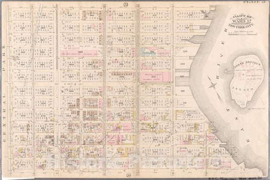 Historic Map - 1885 New York (N.Y.), [Plate 21: Bounded By E. 102Nd Street, East River (First Avenue), E. 89Th Street And Fifth Avenue.] - Vintage Wall Art