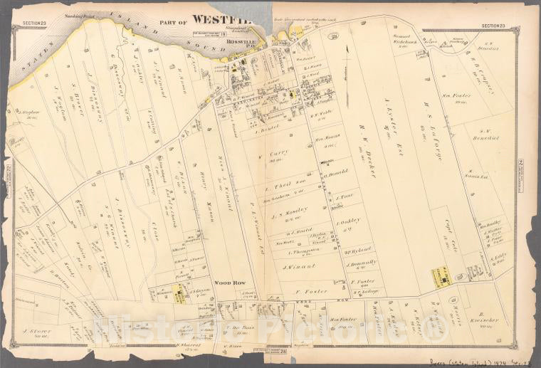 Historic 1874 Map - Part Of Westfield. - Staten Island (New York, N.Y.)- Atlas Of Staten Island, Richmond County - Vintage Wall Art, V2
