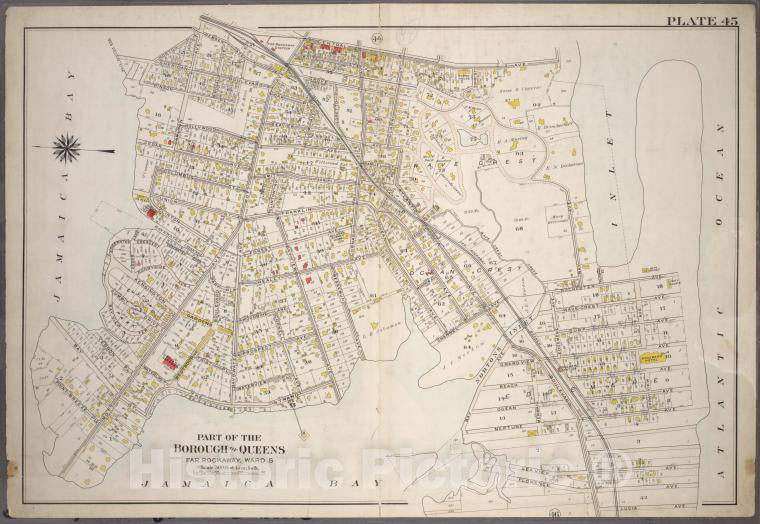 Historic 1909 Map - [Plate 45: Bounded By Horton Place, Remsen Avenue, Central Avenu - Vintage Wall Art