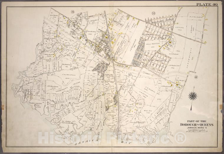 Historic 1909 Map - [Plate 40: Bounded By Old South Road, Centerville Avenue, Rockwa - Vintage Wall Art