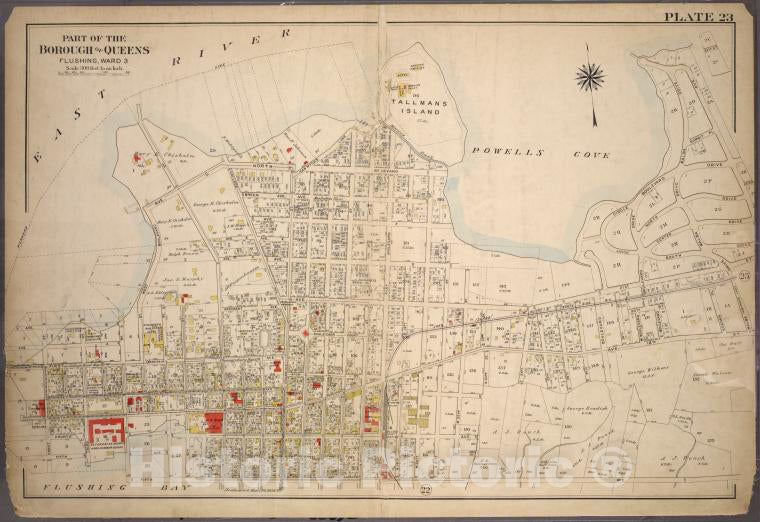 Historic 1909 Map - [Plate 23: Bounded By (East River) Avenue G, North Boulevard, N. - Vintage Wall Art