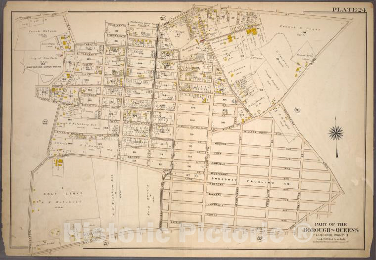 Historic 1909 Map - Plate 24: Bounded By Third Avenue, Fourth Avenue, Twelfth Street - Vintage Wall Art