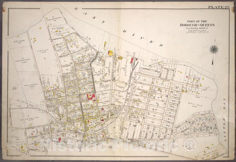 Historic 1909 Map - [Plate 25: Bounded By (East River)26Th Street, 36Th Street, 11Th - Vintage Wall Art