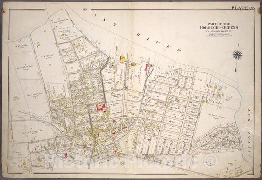 Historic 1909 Map - [Plate 25: Bounded By (East River)26Th Street, 36Th Street, 11Th - Vintage Wall Art