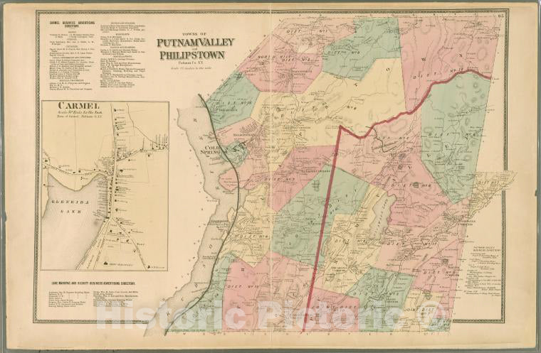 Historic 1868 Map - Plate 65: Towns Of Putnam Valley And Philipstown, Putnam Co. N.Y - Vintage Wall Art