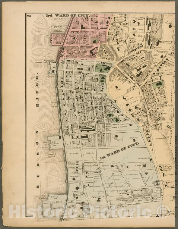 Historic 1872 Map - Plates 26 & 27: Portions Of 1St, 2Nd And 3Rd Wards Of The City O - Vintage Wall Art