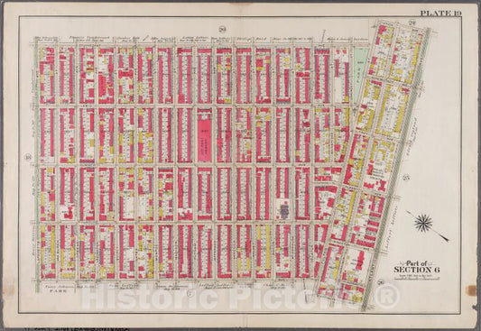 Historic 1908 Map - Plate 19: [Bounded By Stuyvesant Avenue, Fulton Street, Utica Av - Brooklyn (New York, N.Y.) - Vintage Wall Art