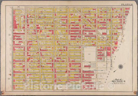 Historic 1908 Map - Plate 21: [Bounded By Harman Street, St. Nicholas Avenue, Gates - Brooklyn (New York, N.Y.) - Vintage Wall Art