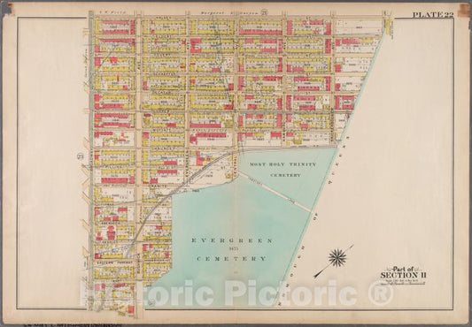 Historic 1908 Map - Plate 22: [Bounded By Halsey Street, Irving Avenue, Eldert Stree - Brooklyn (New York, N.Y.) - Vintage Wall Art