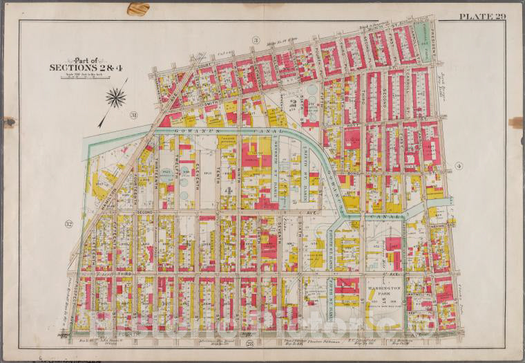 Historic Map - 1908 Brooklyn (New York, N.Y.), Plate 29: [Bounded By Court Street, Presudent Street, Fourth Avenue, Prospect Avenue And Lorraine Street.] - Vintage Wall Art