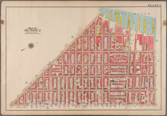 Historic 1908 Map - Plate 3: [Bounded By Van Brunt Street (East River Piers), Harris - Brooklyn (New York, N.Y.) - Vintage Wall Art