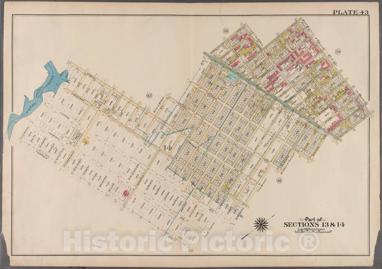 Historic 1908 Map - Plate 43: [Bounded By Stanley Ave, Miller St, Vienna Ave, Van - Brooklyn (New York, N.Y.) - Vintage Wall Art