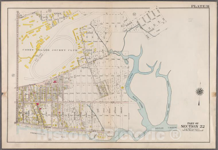 Historic 1907 Map - Plate 31: [Bounded By Avenue V, Knapp Street, Avenue W, E. 30T - Brooklyn (New York, N.Y.) - Vintage Wall Art