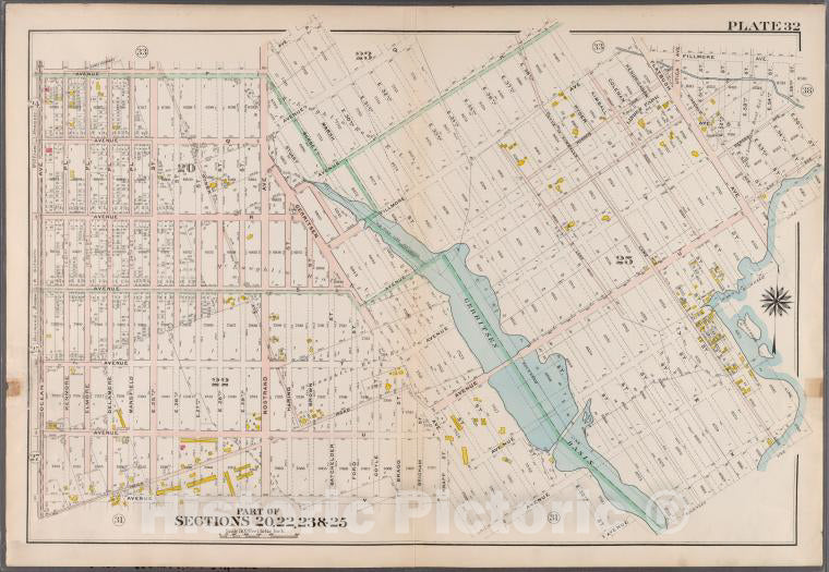 Historic 1907 Map - Plate 32: [Bounded By Avenue P, E. 31St Street, Avenue Q, E. 3 - Brooklyn (New York, N.Y.) - Vintage Wall Art